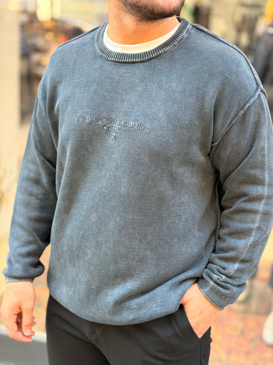 SPARF(2517) GRİ YIKAMALI KAZAK