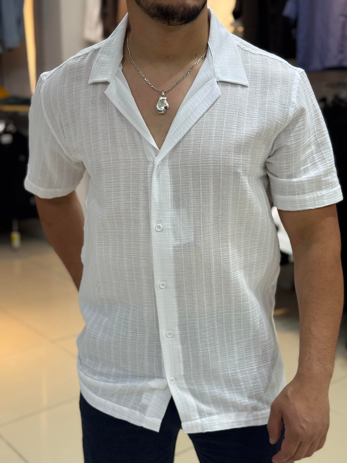 MAN (5475) BEYAZ KISA KOL GÖMLEK