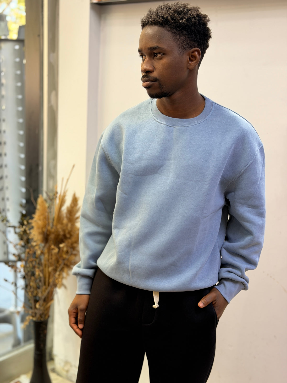 BLOWUP(W26-03) P.MAVİ BASİC SWEAT