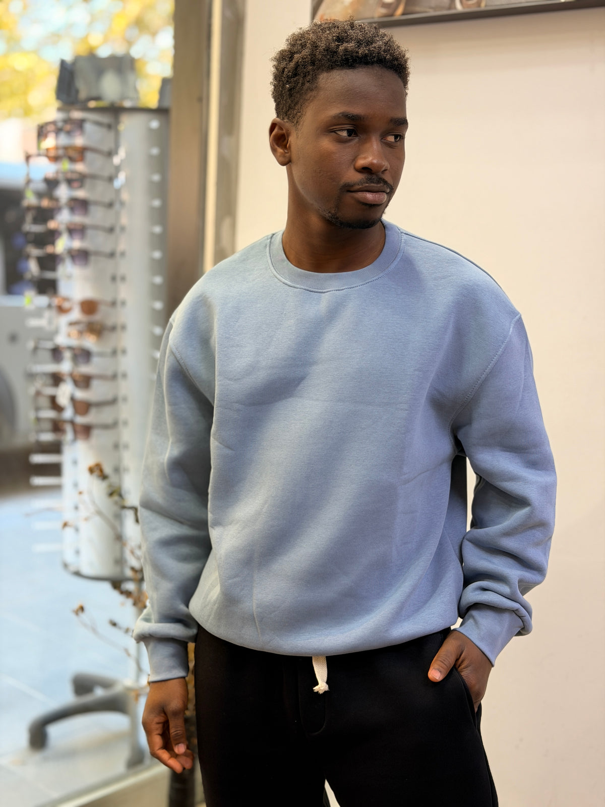 BLOWUP(W26-03) P.MAVİ BASİC SWEAT