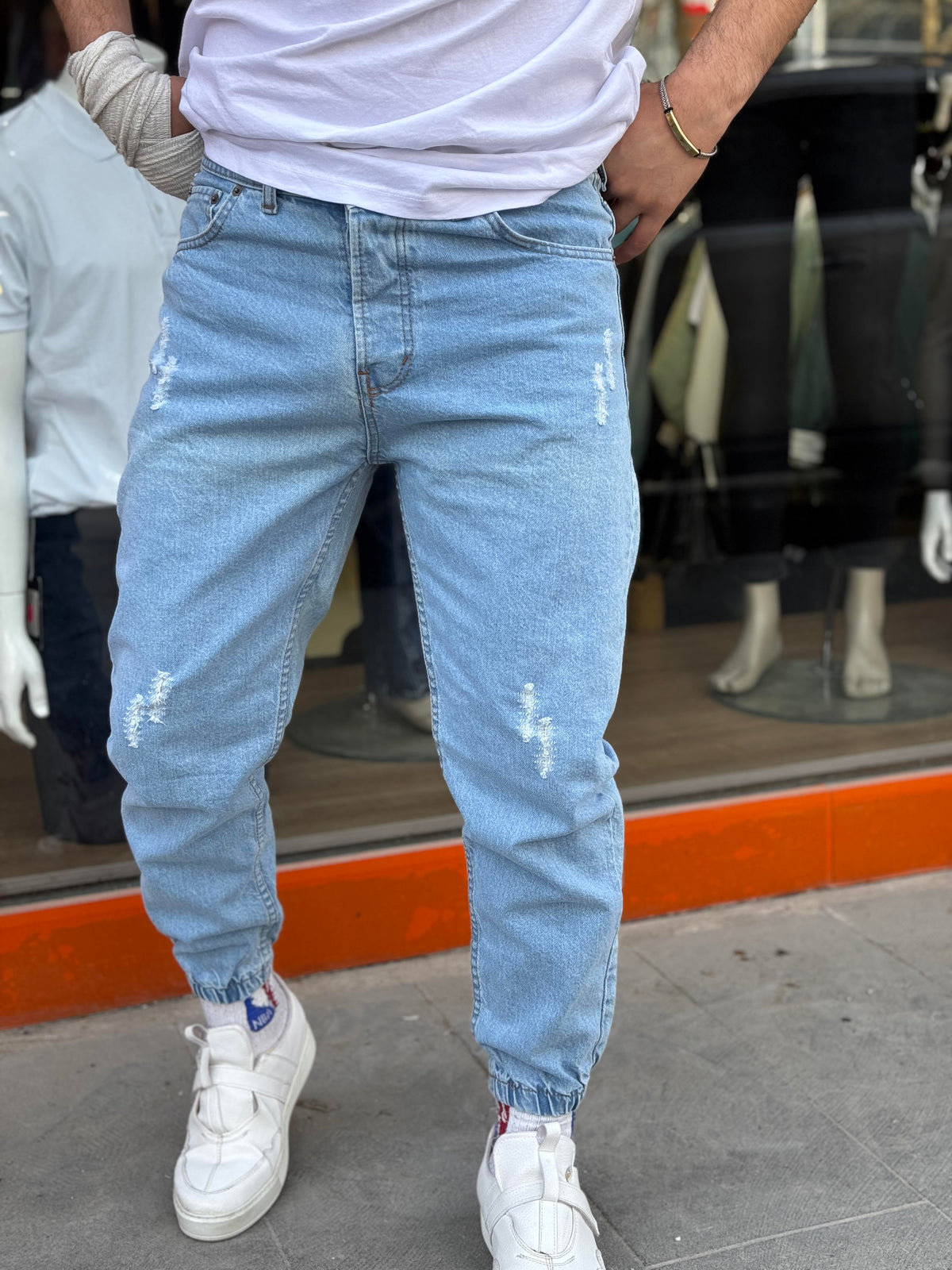 AÇIK MAVİ (547) PAÇASI LASTİKLİ JEANS