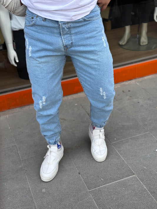 AÇIK MAVİ (547) PAÇASI LASTİKLİ JEANS