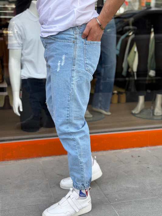 AÇIK MAVİ (547) PAÇASI LASTİKLİ JEANS