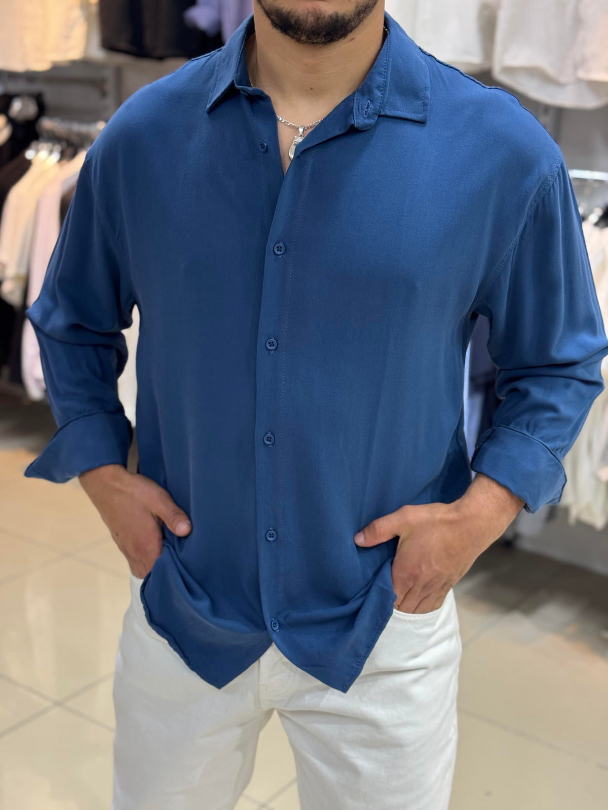 MAN (25420) MAVİ GÖMLEK