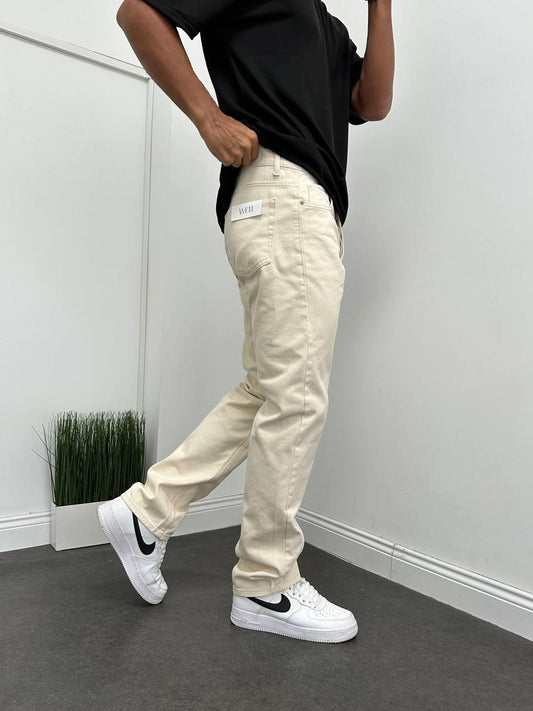 WE11(2770)BEJ BAGGY JEANS