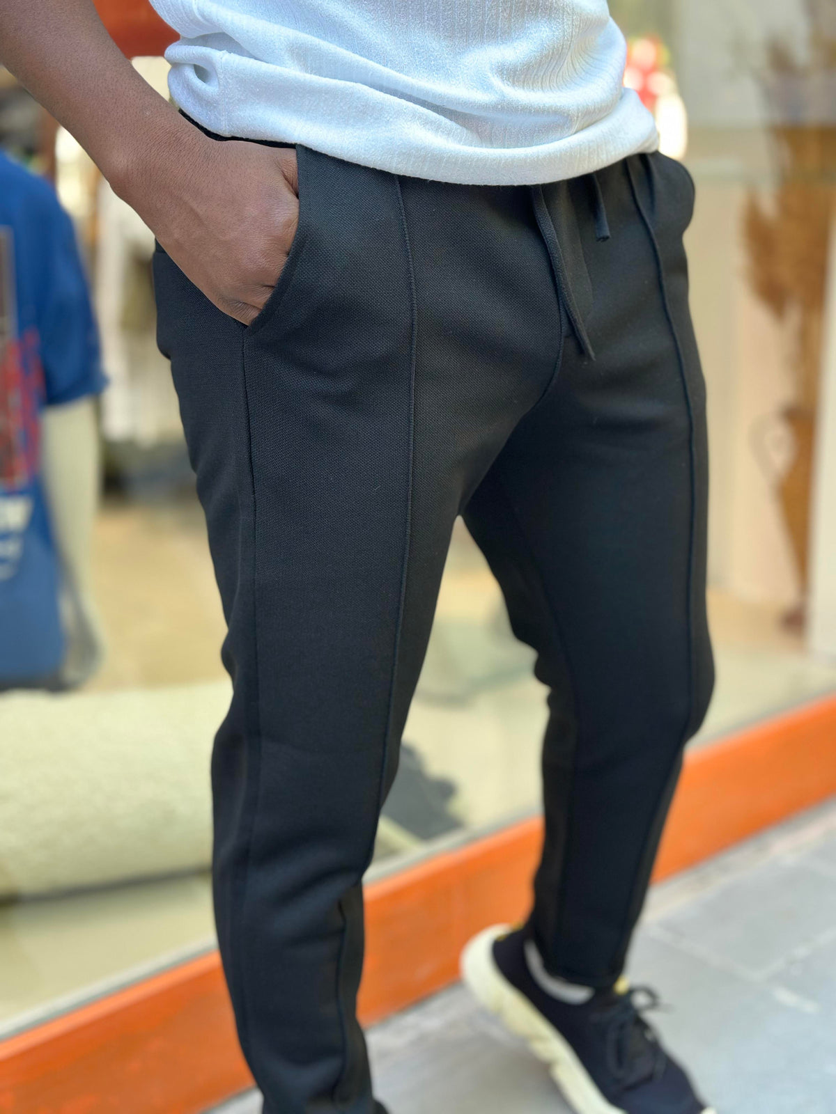 MAN(8003)DUBLEPETEKLİ SİYAH JOGER