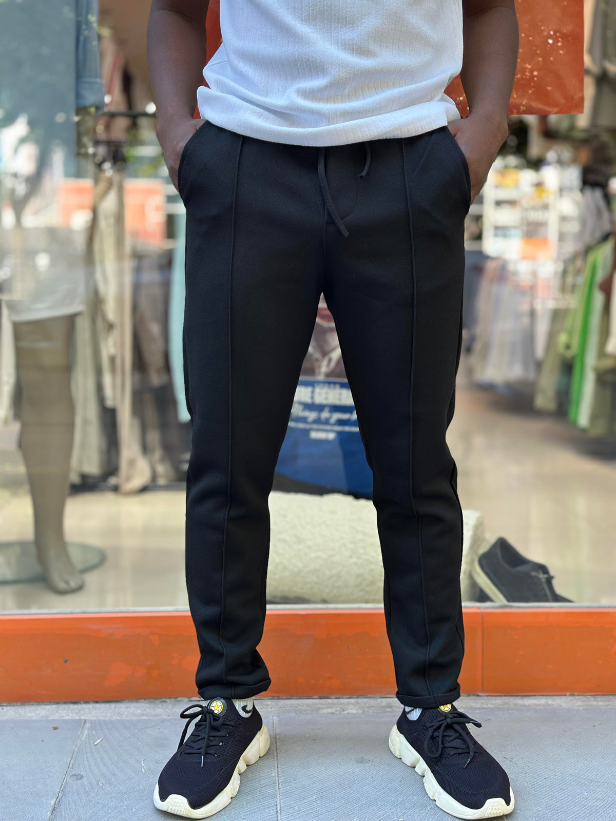 MAN(8003)DUBLEPETEKLİ SİYAH JOGER