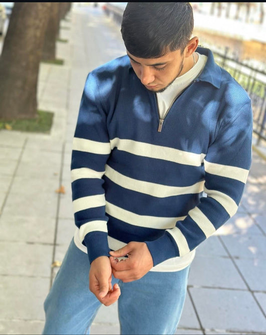 MAVİ ÇİZGİLİ TRİKO