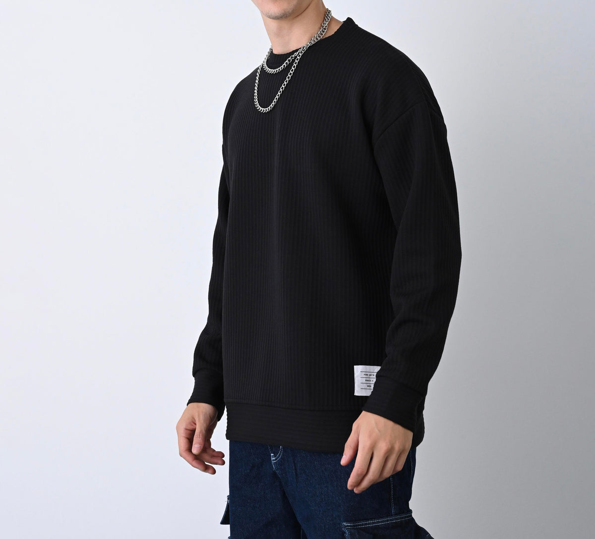 SİYAH ÇELİK ÖRME FERMUAR DETAYLI SWEATSHIRT