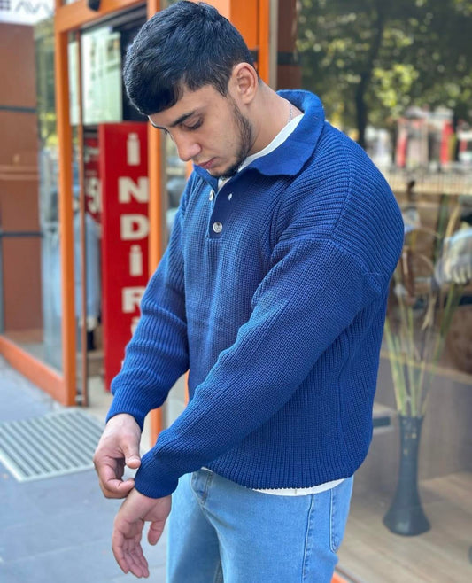 3 DÜĞME YAKALI KAZAK LACİVERT