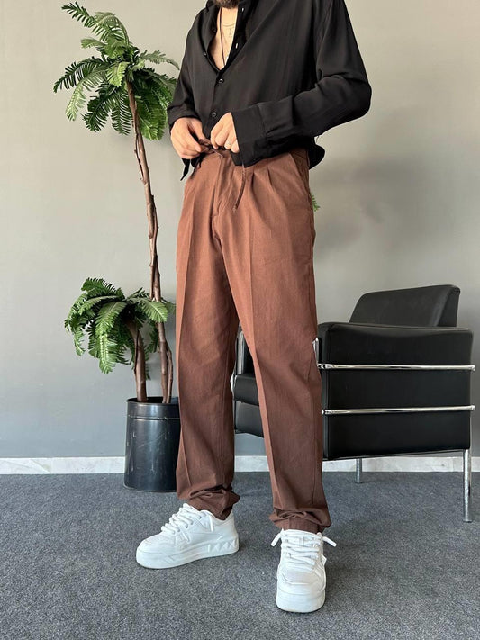 KAHVE(104) KETEN BAGY PANTALON