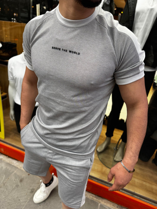 MAN (8082)ŞORTLI TAKIM GRİ