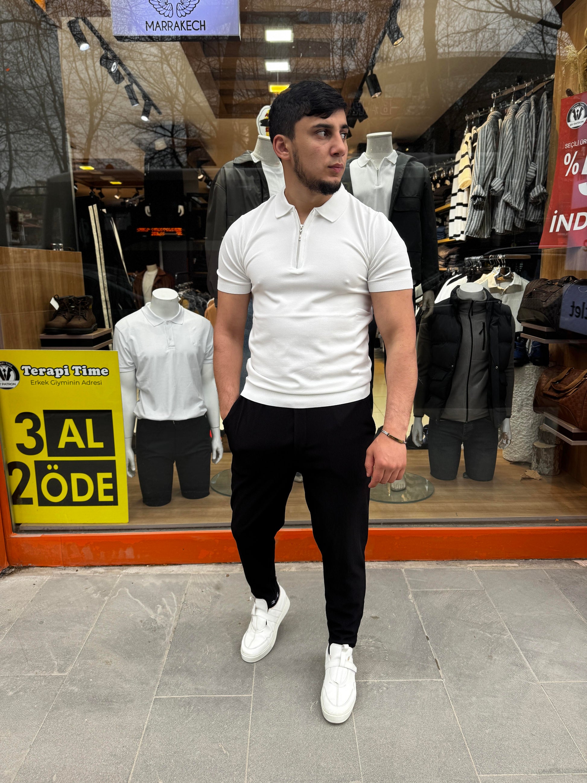 WİPEOUTE (1088) YARIM FERMUAR YAKALI TSHIRT