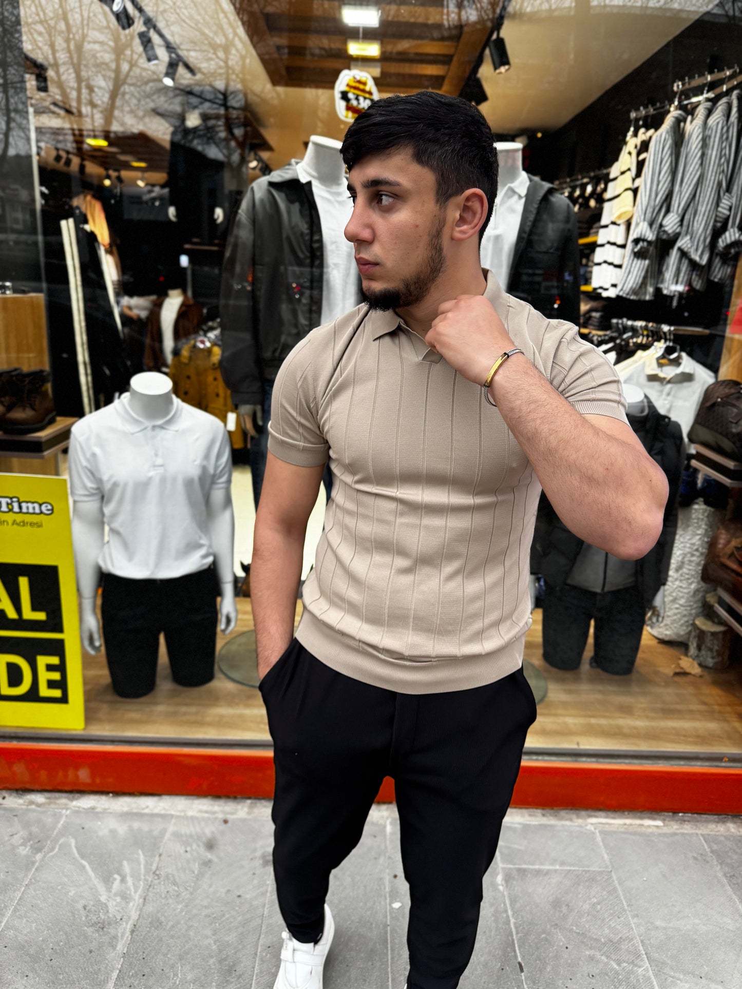 WİPEOUTE (1098) DİKİNE ÇİZGİLİ YAKALI TSHIRT