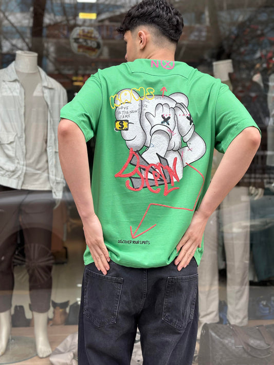 YEPS BASKILI OVERSİZE TSHIRT