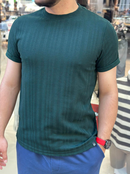MAN (5555) ÇİZGİLİ Z.YEŞİLİ TSHIRT